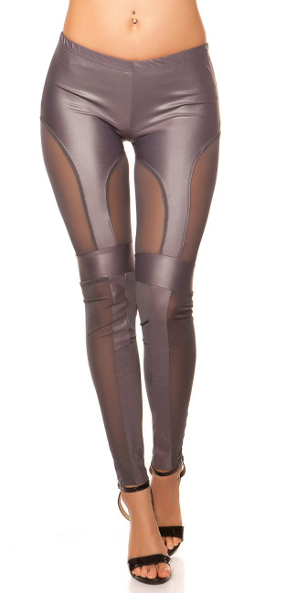 leggings with net-applications Grey